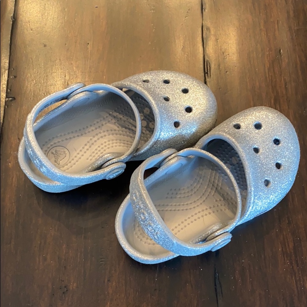 Silver Glitter CROCS